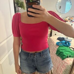 Fate Pink Puff Sleeve Top